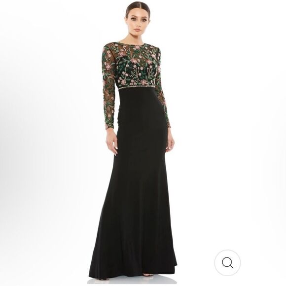 Mac Duggal 67870 Womens BEADED ILLUSION HIGH NECK TRUMPET GOWN - Picture 2 of 14